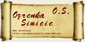 Ozrenka Simičić vizit kartica